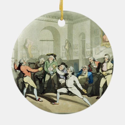 チャールズ著刻まれるHアンジェロFencing Academy氏の セラミックオーナメント (裏面)