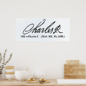 チャールズ1世の署名 ポスター (キッチン)