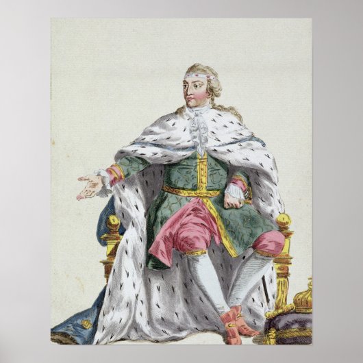 チャールズ12世（1682年～1718年）スウェーデンの王で、「Receu」から ポスター (正面)