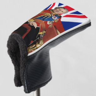 チャールズ3世と英国旗 ゴルフヘッドカバー