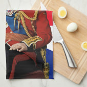 チャールズ3世のイギリス国旗のクリスマスグリーティング キッチンタオル (四つ折り)