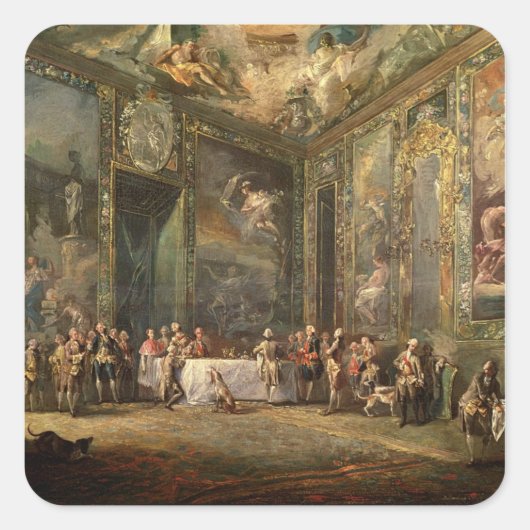 チャールズ3世のボルボン、彼の前で昼食 スクエアシール (正面)