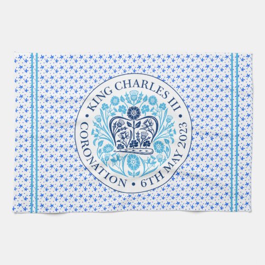 チャールズ3世の戴冠式の象徴 キッチンタオル (横)
