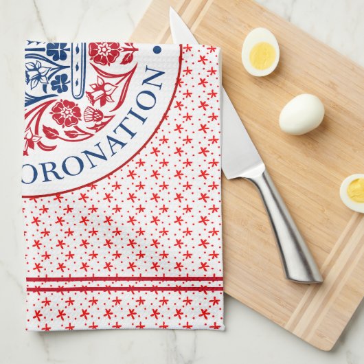 チャールズ3世の戴冠式の象徴 キッチンタオル (四つ折り)