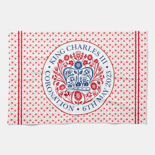 チャールズ3世の戴冠式の象徴 キッチンタオル (横)