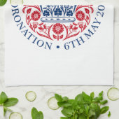 チャールズ3世の戴冠式ティータオル キッチンタオル (折り畳み)