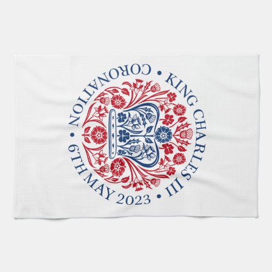 チャールズ3世の戴冠式ティータオル キッチンタオル (横)
