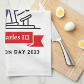 チャールズ3世の戴冠式ティータオル キッチンタオル (四つ折り)