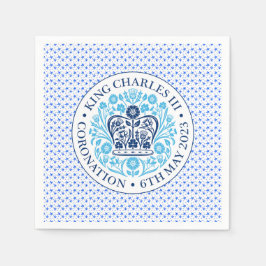 チャールズ3世の戴冠式紋章 スタンダードカクテルナプキン