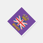 チャールズ3世の戴冠式2023英国の王冠 スタンダードカクテルナプキン (角)