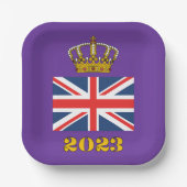 チャールズ3世の戴冠式2023英国の王冠 ペーパープレート (正面)