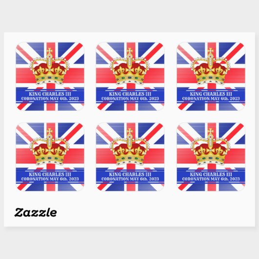 チャールズ3世の戴冠式 スクエアシール (シート)
