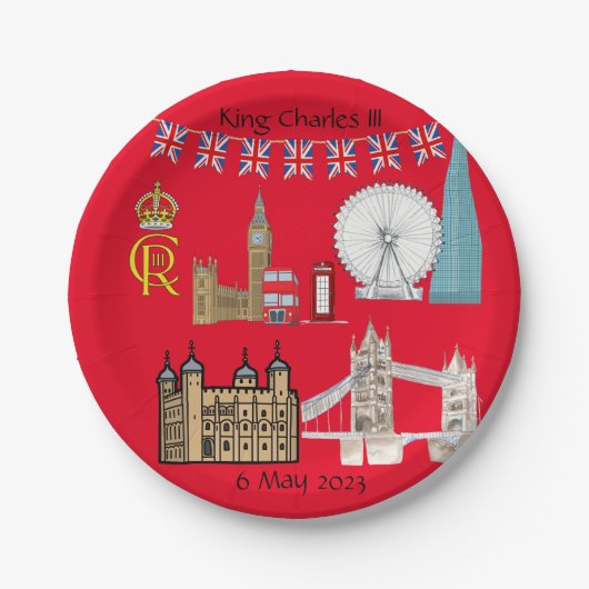 チャールズ3世の戴冠式 ペーパープレート (正面)