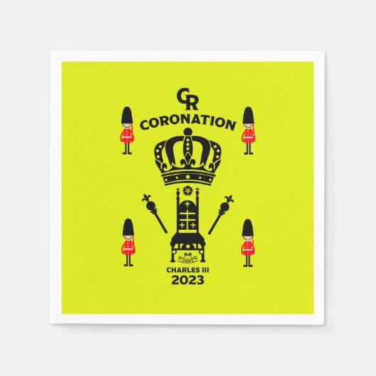 チャールズ3世の戴冠記念のお土産 スタンダードカクテルナプキン (正面)