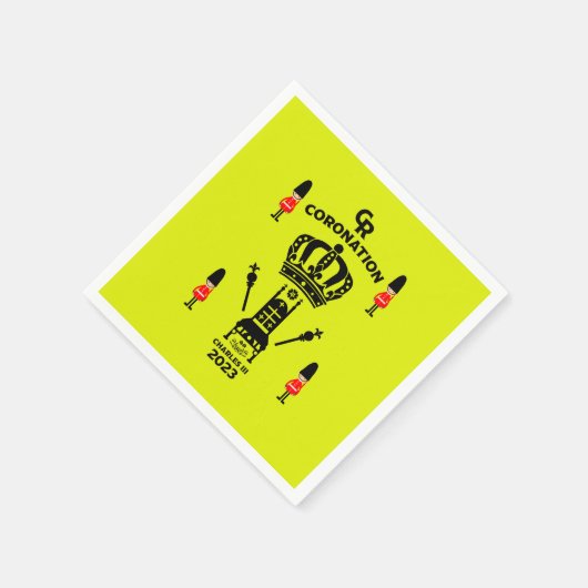 チャールズ3世の戴冠記念のお土産 スタンダードカクテルナプキン (角)