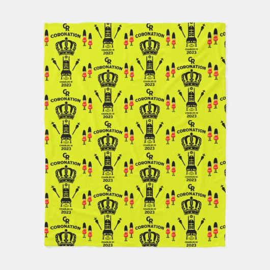 チャールズ3世の戴冠記念のお土産 フリースブランケット (正面)