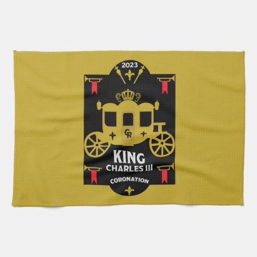 チャールズ3世の英国戴冠式2023 キッチンタオル (横)