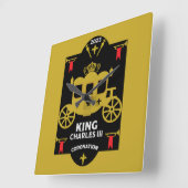 チャールズ3世の英国戴冠式2023 スクエア壁時計 (傾斜)