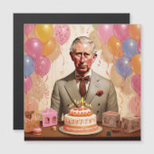 チャールズ3世の誕生日パーティー マグネット招待状 (正面/裏面)
