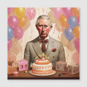 チャールズ3世の誕生日パーティー マグネット招待状 (正面)