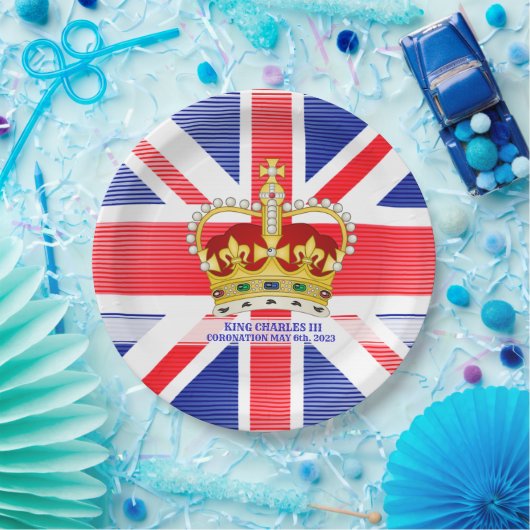 チャールズ3世クロッボド王の戴冠記念品 ペーパープレート (パーティー)
