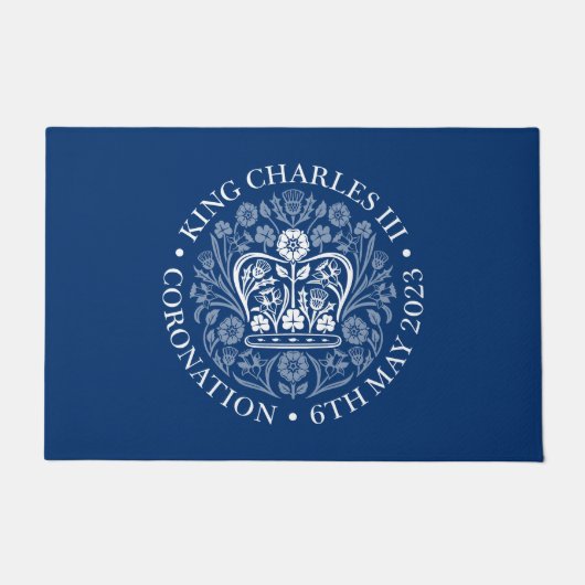 チャールズ3世コロネーションエンブレム王室の記念 ドアマット (正面)
