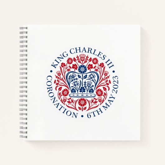 チャールズ3世コロネーションエンブレム王室の記念 ノートブック (正面)