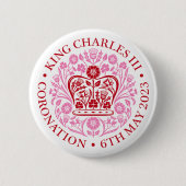 チャールズ3世コロネーションエンブレム王室の記念 缶バッジ (正面)