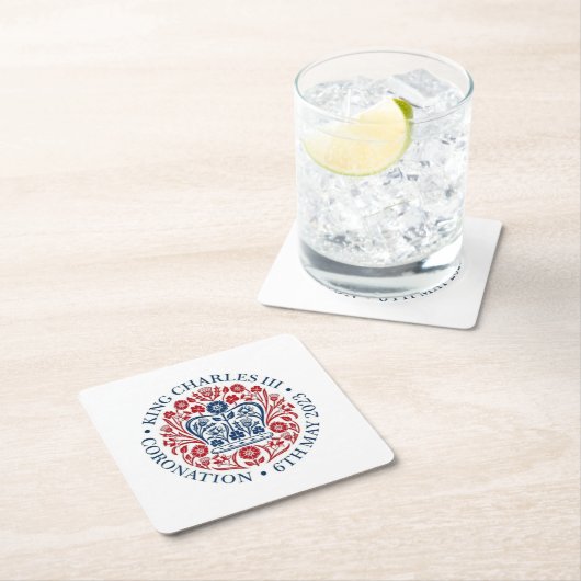 チャールズ3世コロネーションロゴ記念 スクエアペーパーコースター (インサイチュ)