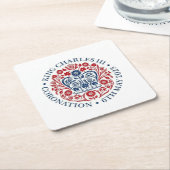 チャールズ3世コロネーションロゴ記念 スクエアペーパーコースター (アングル)