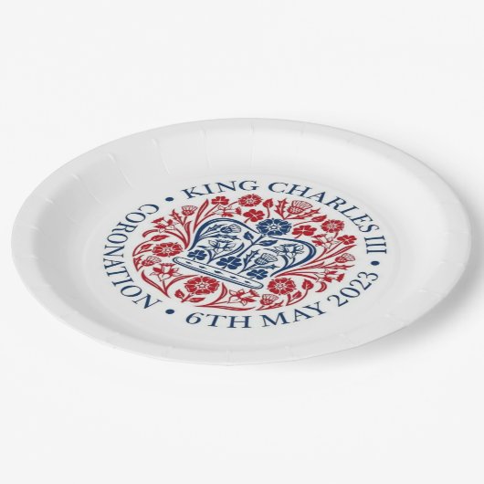 チャールズ3世コロネーションロゴ ペーパープレート (アングル)