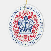 チャールズ3世コロネーション公式デザイン セラミックオーナメント (左)