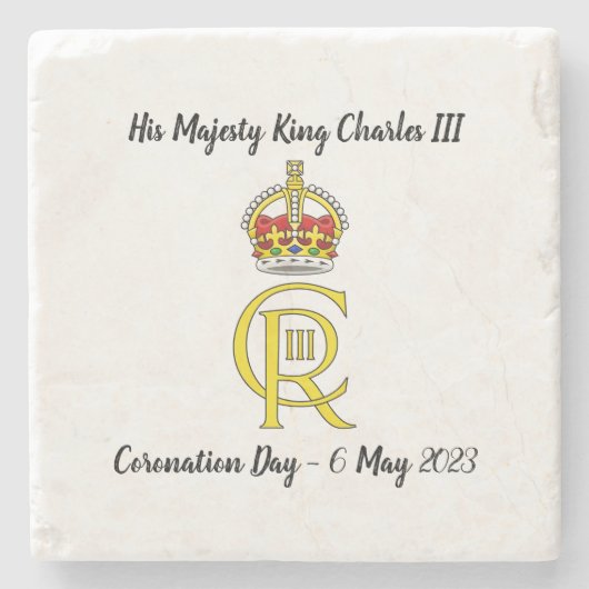 チャールズ3世コロネーション記念コースター ストーンコースター (正面)
