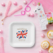 チャールズ3世ユニオン・ジャック国旗 ペーパープレート (パーティー)