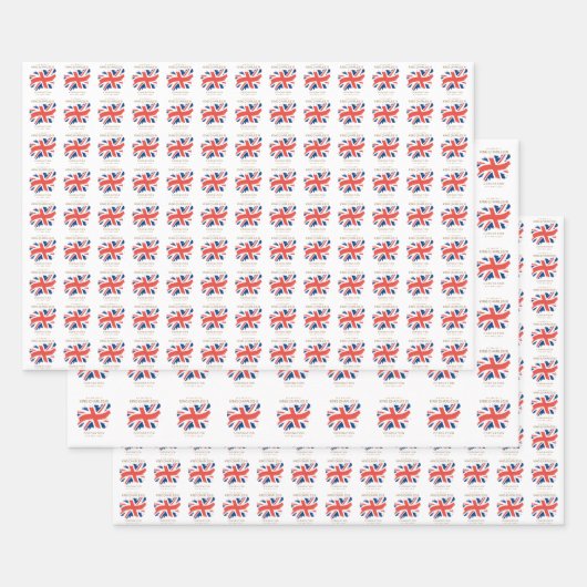 チャールズ3世ユニオン・ジャック国旗 ラッピングペーパーシート (セット)