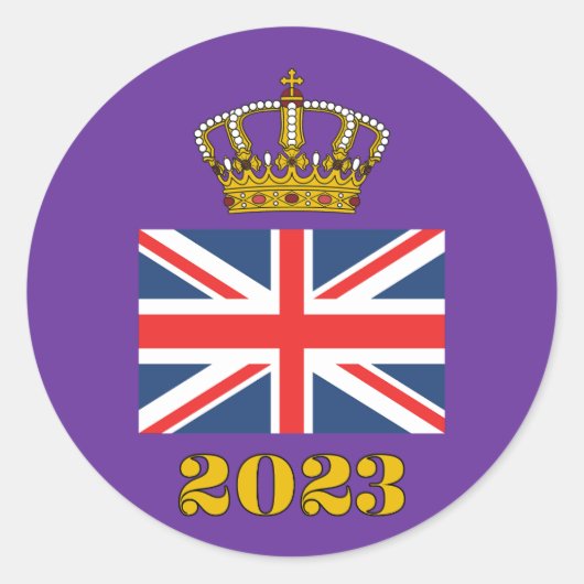チャールズ3世国王戴冠式 2023 英国 イギリス王冠 ラウンドシール (正面)