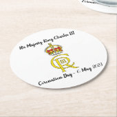 チャールズ3世戴冠式コースター ラウンドペーパーコースター (アングル)