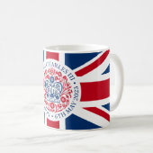 チャールズ3世王室の戴冠ロゴ愛国心 コーヒーマグカップ (正面右)
