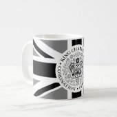 チャールズ3世王室の戴冠ロゴ愛国心 コーヒーマグカップ (正面左)