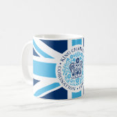 チャールズ3世王室の戴冠ロゴ愛国心 コーヒーマグカップ (正面左)