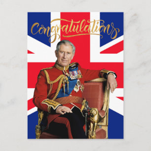 チャールズ3世 国王 イギリス国旗 おめでとう ポストカード