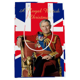 チャールズ3世 国王 イギリス国旗 クリスマスメッセージ ミディアムペーパーバッグ