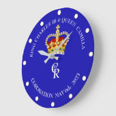 チャールズ3世・女王カミラ時計 ラージ壁時計 (傾斜)