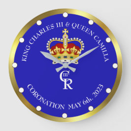 チャールズ3世・女王カミラ時計 ラージ壁時計
