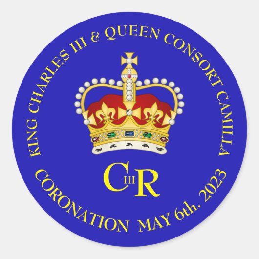 チャールズ3世・女王カミラ ラウンドシール (正面)