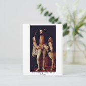 チャールズ5世のポートレートとティティツィアの犬 ポストカード (スタンド正面)