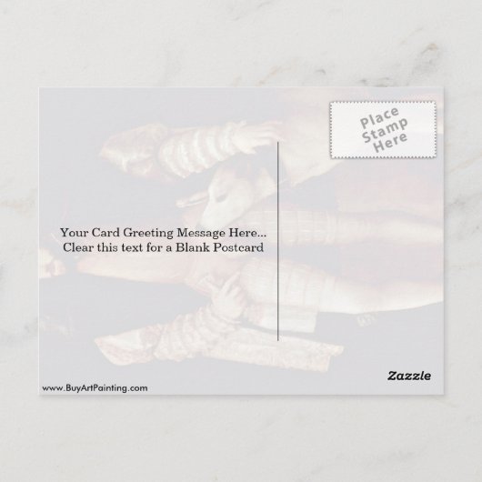 チャールズ5世のポートレートとティティツィアの犬 ポストカード (裏面)