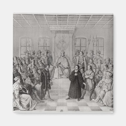 チャールズ5世の前のマーティン・ルーサー マグネット (正面)