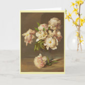 チャールズ・イーサン・ポーター、花瓶の牡丹 カード (黄色い花)