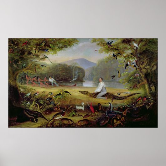 チャールズ・ウォータートンがケイマンを捕獲, 1825-26 ポスター (正面)